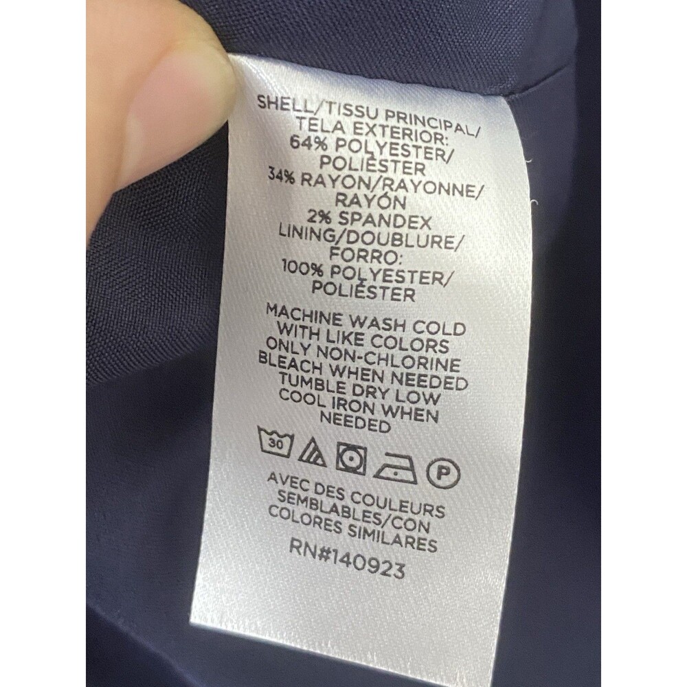 NWT 12P LOFT Navy & White Gingham Blazer |Preppy Coastal Academic Career Jacket - Picture 10 of 11